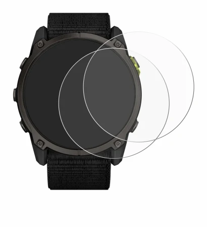 Image de l'appareil Garmin Enduro 3 avec une grande variété de protections d'écran.