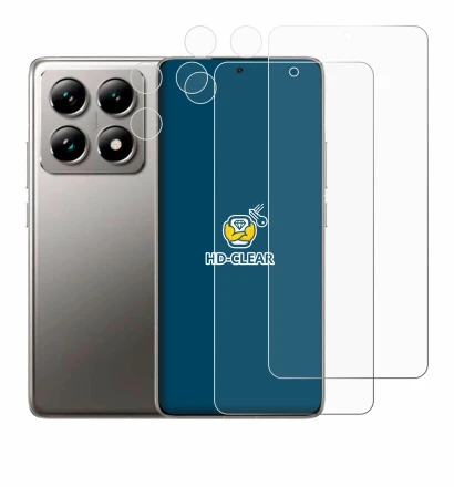 Image de l'appareil Xiaomi 14T (Avant+Caméra) avec une grande variété de protections d'écran.