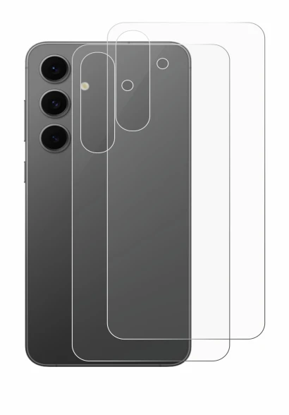 Image de l'appareil Samsung Galaxy S24 FE (Arrière) avec une grande variété de protections d'écran.