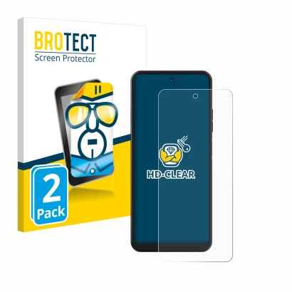 Face avant d’un emballage produit avec le logo de la marque BROTECT. À côté, l’appareil Hotwav Note 12 est représenté avec la