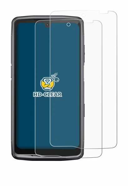 Image de l'appareil Crosscall Stellar M6 avec une grande variété de protections d'écran.