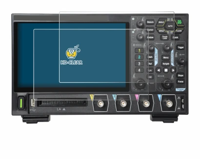 Image de l'appareil Rigol DHO914 avec une grande variété de protections d'écran.