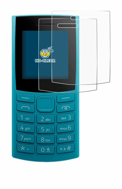 Image de l'appareil Nokia 105 4G 2nd Edition avec une grande variété de protections d'écran.
