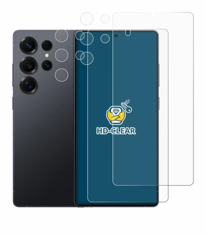 Image de l'appareil Samsung Galaxy S25 Ultra Enterprise Edition (Avant+Caméra) avec une grande variété de protections d'écran.