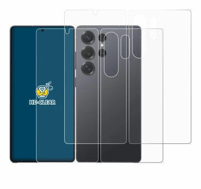 Image de l'appareil Samsung Galaxy S25 Ultra Enterprise Edition (Avant+Arrière) avec une grande variété de protections d'écran