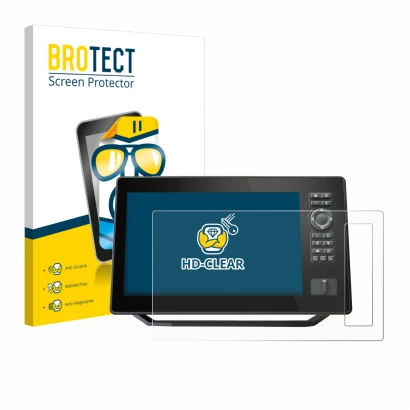 Face avant d’un emballage produit avec le logo de la marque BROTECT. À côté, l’appareil Humminbird Xplore 10 est représenté av