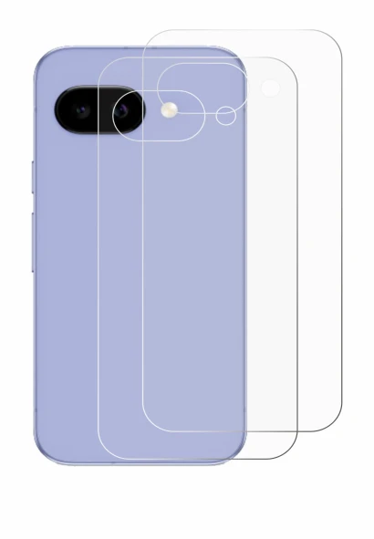 Image de l'appareil Google Pixel 9a (Arrière) avec une grande variété de protections d'écran.