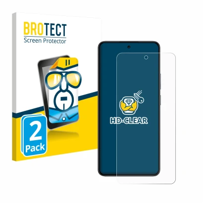 Face avant d’un emballage produit avec le logo de la marque BROTECT. À côté, l’appareil realme 14T est représenté avec la prot