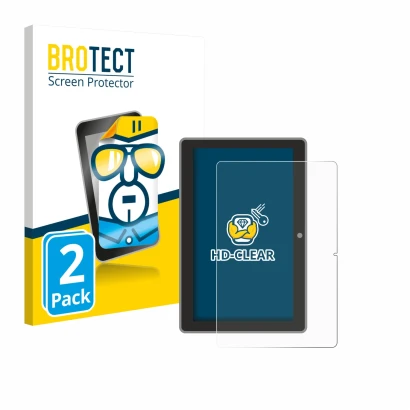 Face avant d’un emballage produit avec le logo de la marque BROTECT. À côté, l’appareil Lenovo Tab TB311 XU est représenté ave