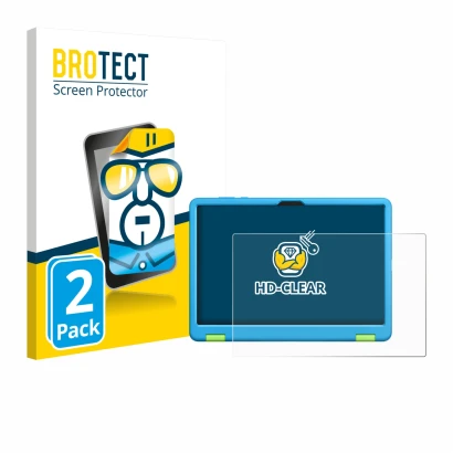 Face avant d’un emballage produit avec le logo de la marque BROTECT. À côté, l’appareil Honor Pad X8a Kids Edition est représe