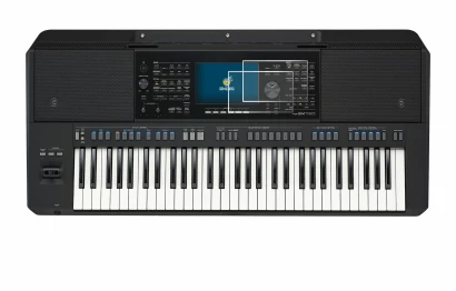 Image de l'appareil Yamaha PSR-SX720 avec une grande variété de protections d'écran.