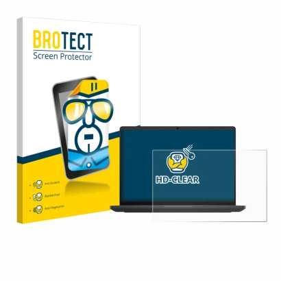 Face avant d’un emballage produit avec le logo de la marque BROTECT. À côté, l’appareil Dell Pro Max 16 est représenté avec la