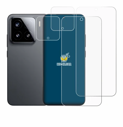 Image de l'appareil Xiaomi 15 (Avant+Caméra) avec une grande variété de protections d'écran.