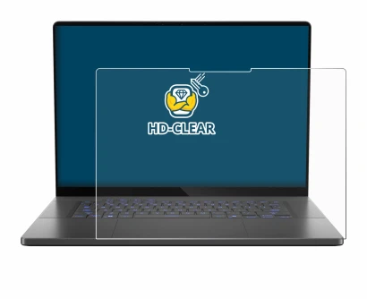 Image de l'appareil ASUS ROG Zephyrus G16 2025 avec une grande variété de protections d'écran.