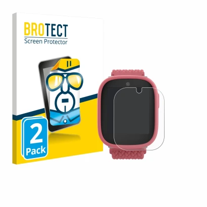 Face avant d’un emballage produit avec le logo de la marque BROTECT. À côté, l’appareil Xplora X6 Play 2025 (2ème génération) 