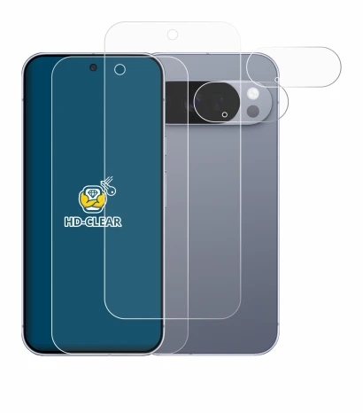 Image de l'appareil Google Pixel 10 Pro (Avant+Caméra) avec une grande variété de protections d'écran.