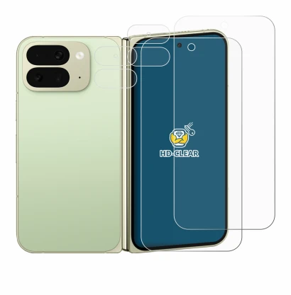 Image de l'appareil Google Pixel 10 Pro Fold (Avant+Caméra) avec une grande variété de protections d'écran.