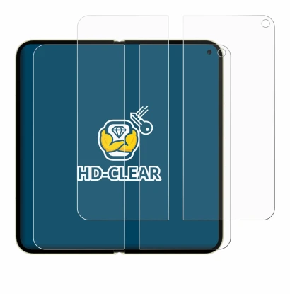 Image de l'appareil Google Pixel 10 Pro Fold (Affichage interne) avec une grande variété de protections d'écran.