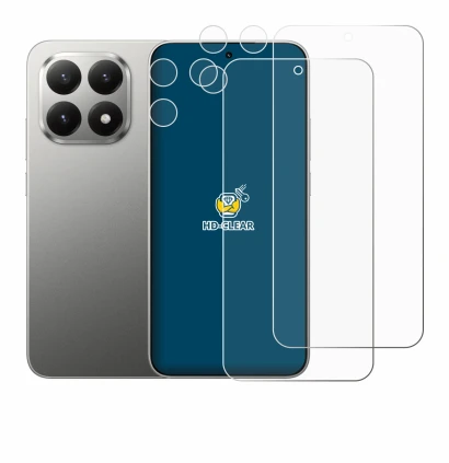 Image de l'appareil Xiaomi 15T (Avant+Caméra) avec une grande variété de protections d'écran.