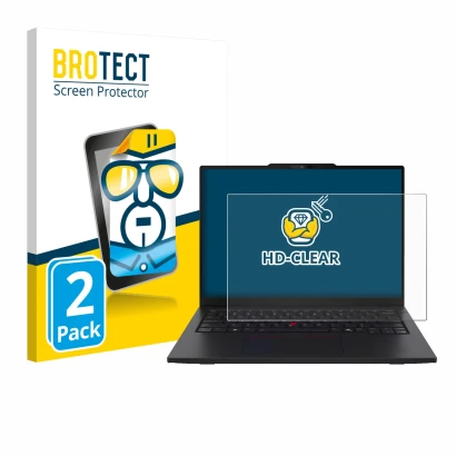 Face avant d’un emballage produit avec le logo de la marque BROTECT. À côté, l’appareil Lenovo ThinkPad L13 Gen 6 est représen