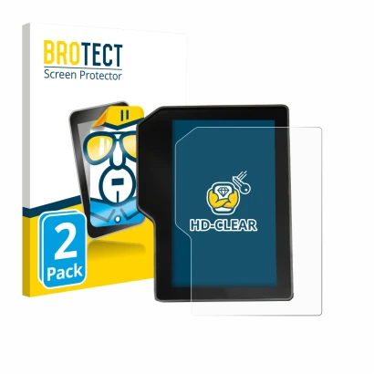 Face avant d’un emballage produit avec le logo de la marque BROTECT. À côté, l’appareil Yamaha Tenere 700 / Rally 2025 est rep