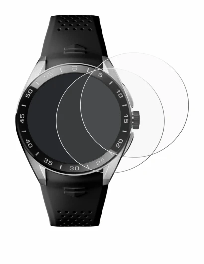 Image de l'appareil TAG Heuer Connected Calibre E5 (45 mm) avec une grande variété de protections d'écran.