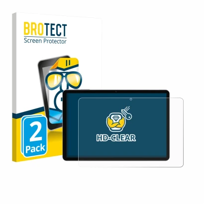 Face avant d’un emballage produit avec le logo de la marque BROTECT. À côté, l’appareil Pritom M10 TAB 10 PLUS 10.1