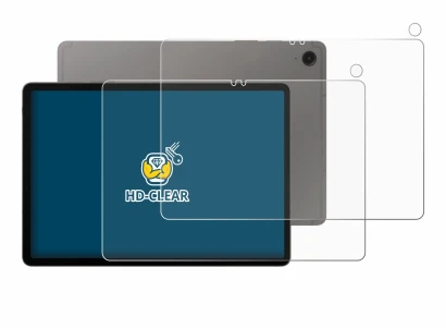 Image de l'appareil Samsung Galaxy Tab S9 FE (Avant+Caméra) avec une grande variété de protections d'écran.