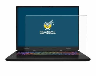 Image de l'appareil MSI Vector 16 HX AI avec une grande variété de protections d'écran.