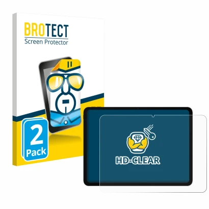 Face avant d’un emballage produit avec le logo de la marque BROTECT. À côté, l’appareil OnePlus Pad Go 2 est représenté avec l