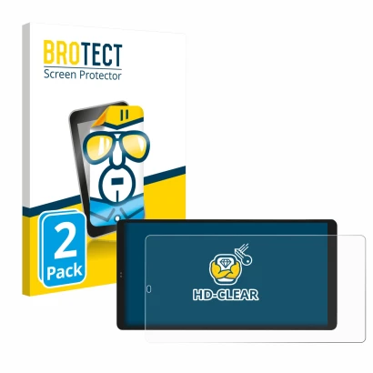 Face avant d’un emballage produit avec le logo de la marque BROTECT. À côté, l’appareil Shelly Wall Display X2i est représenté