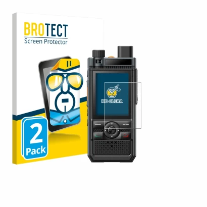 Face avant d’un emballage produit avec le logo de la marque BROTECT. À côté, l’appareil Hytera P50 Pro est représenté avec la