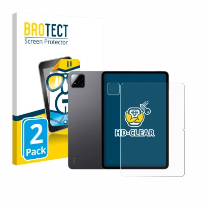 Face avant d’un emballage produit avec le logo de la marque BROTECT. À côté, l’appareil Xiaomi Pad 7 (Avant+Caméra) est représ