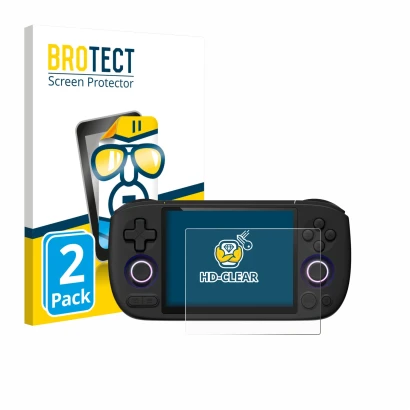 Face avant d’un emballage produit avec le logo de la marque BROTECT. À côté, l’appareil Ayaneo Pocket Air Mini est représenté 