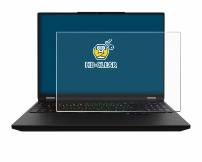 Image de l'appareil XMG Apex 16 Max avec une grande variété de protections d'écran.