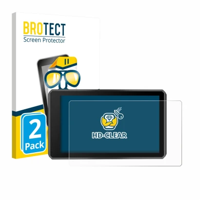 Face avant d’un emballage produit avec le logo de la marque BROTECT. À côté, l’appareil Garmin zumo XT3 4.7" est représenté av