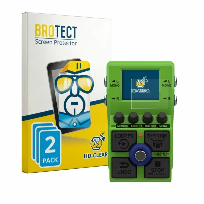 Face avant d’un emballage produit avec le logo de la marque BROTECT. À côté, l’appareil Zoom MS-90LP Plus est représenté avec