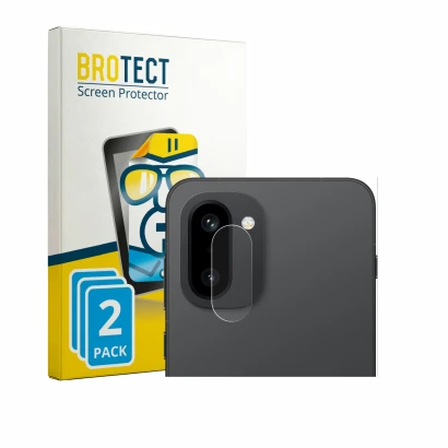 Face avant d’un emballage produit avec le logo de la marque BROTECT. À côté, l’appareil OnePlus 15R (Caméra UNIQUEMENT) est re