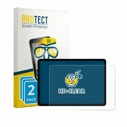 Face avant d’un emballage produit avec le logo de la marque BROTECT. À côté, l’appareil Blackview MEGA 5 est représenté avec l