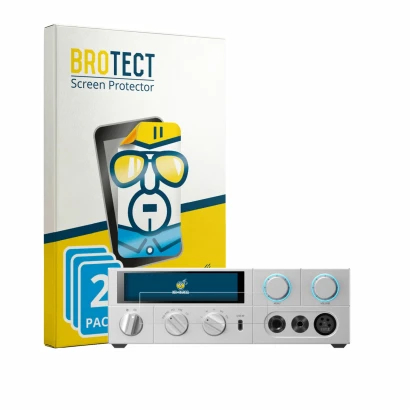 Face avant d’un emballage produit avec le logo de la marque BROTECT. À côté, l’appareil FiiO K15 est représenté avec la protec