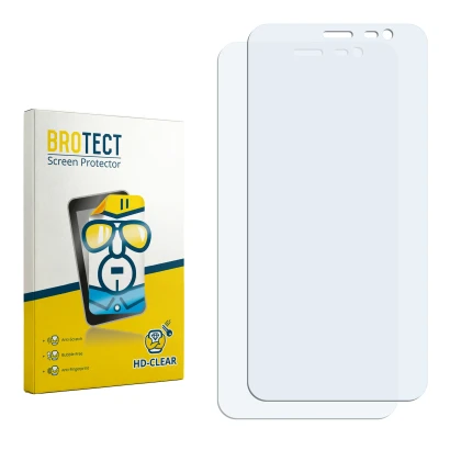 Face avant d’un emballage produit avec le logo de la marque BROTECT. À côté se trouve la protection d’écran correspondante.