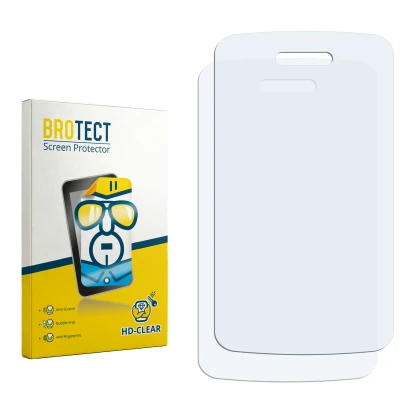 Face avant d’un emballage produit avec le logo de la marque BROTECT. À côté se trouve la protection d’écran correspondante.