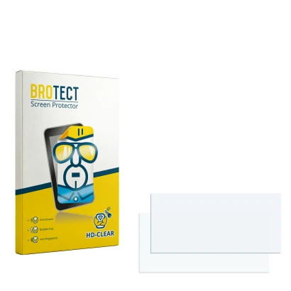 Face avant d’un emballage produit avec le logo de la marque BROTECT. À côté se trouve la protection d’écran correspondante.