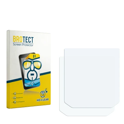 Face avant d’un emballage produit avec le logo de la marque BROTECT. À côté se trouve la protection d’écran correspondante.