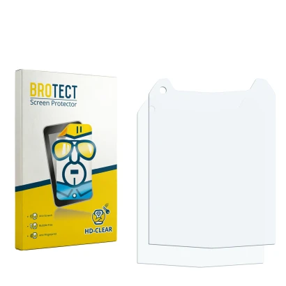 Face avant d’un emballage produit avec le logo de la marque BROTECT. À côté se trouve la protection d’écran correspondante.