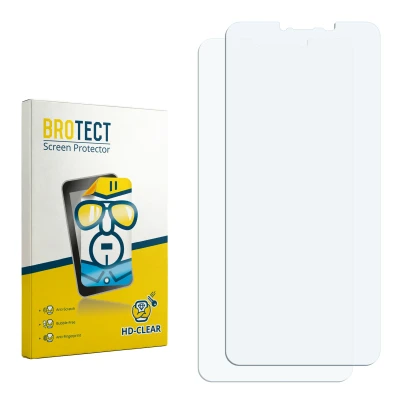 Face avant d’un emballage produit avec le logo de la marque BROTECT. À côté se trouve la protection d’écran correspondante.