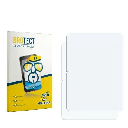 Face avant d’un emballage produit avec le logo de la marque BROTECT. À côté se trouve la protection d’écran correspondante.