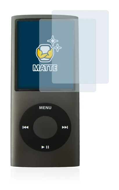Image de l'appareil Apple iPod nano (4ème Gen.) avec une grande variété de protections d'écran.