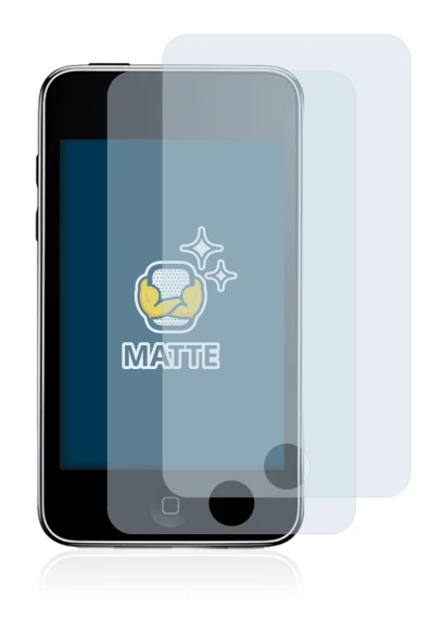 Image de l'appareil Apple iPod Touch (2e Gen.) avec une grande variété de protections d'écran.