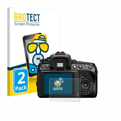 Face avant d’un emballage produit avec le logo de la marque BROTECT. À côté, l’appareil Sony Alpha 580 (DSLR-A580) est représe